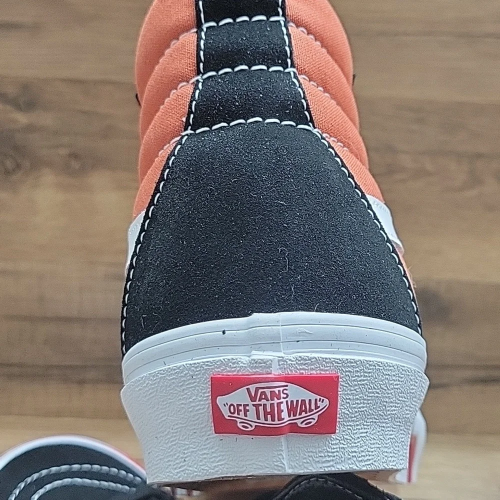 Van's SK8-Hi Flame in the box no lid authentic uper textile and leather.